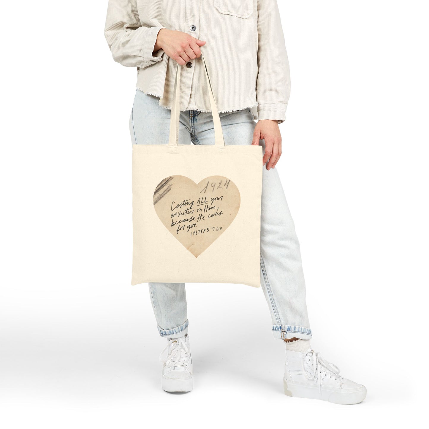 Cast All Your Anxieties on Him - Cotton Canvas Tote Bag