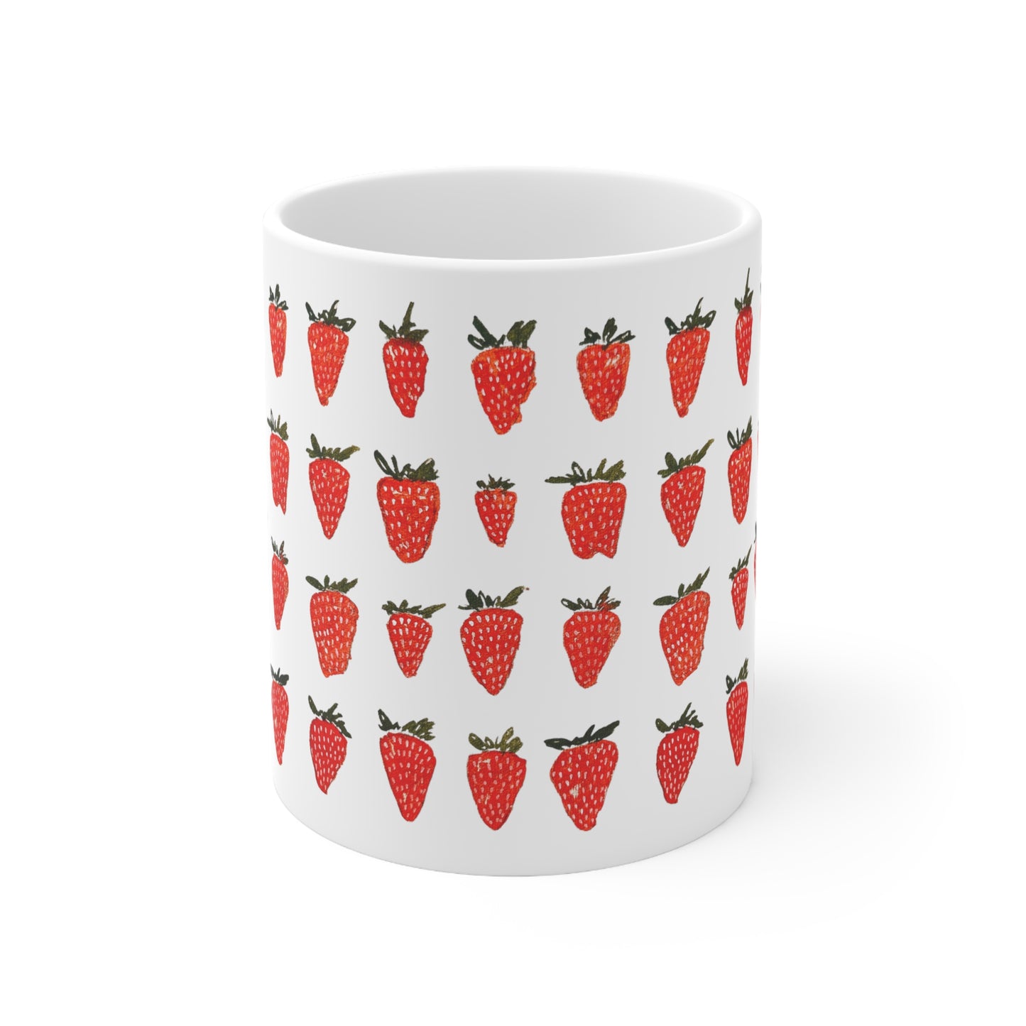 Strawberry Ceramic Mug 11oz - by Christy Beasley