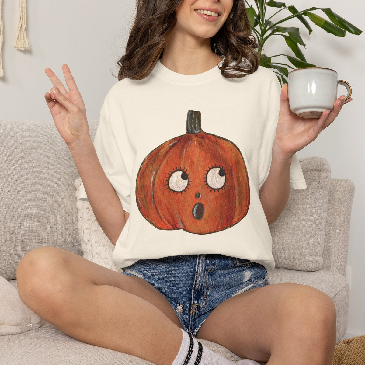 Cutie Pumpkins T-shirt - Unisex Garment-Dyed Comfort Colors T-shirt - by Christy Beasley