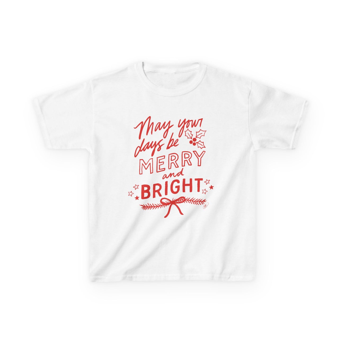 “May Your Days Be Merry and Bright” Kids Heavy Cotton™ Tee