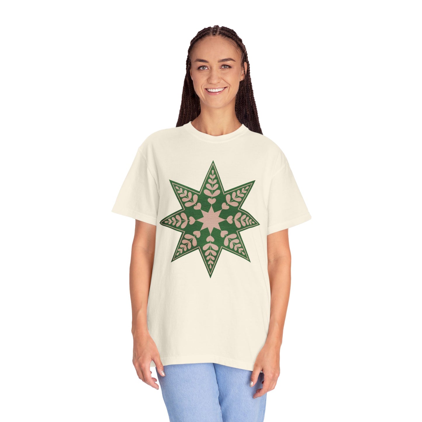 Big Christmas Star - Unisex Garment-Dyed Comfort Colors T-shirt - by Christy Beasley