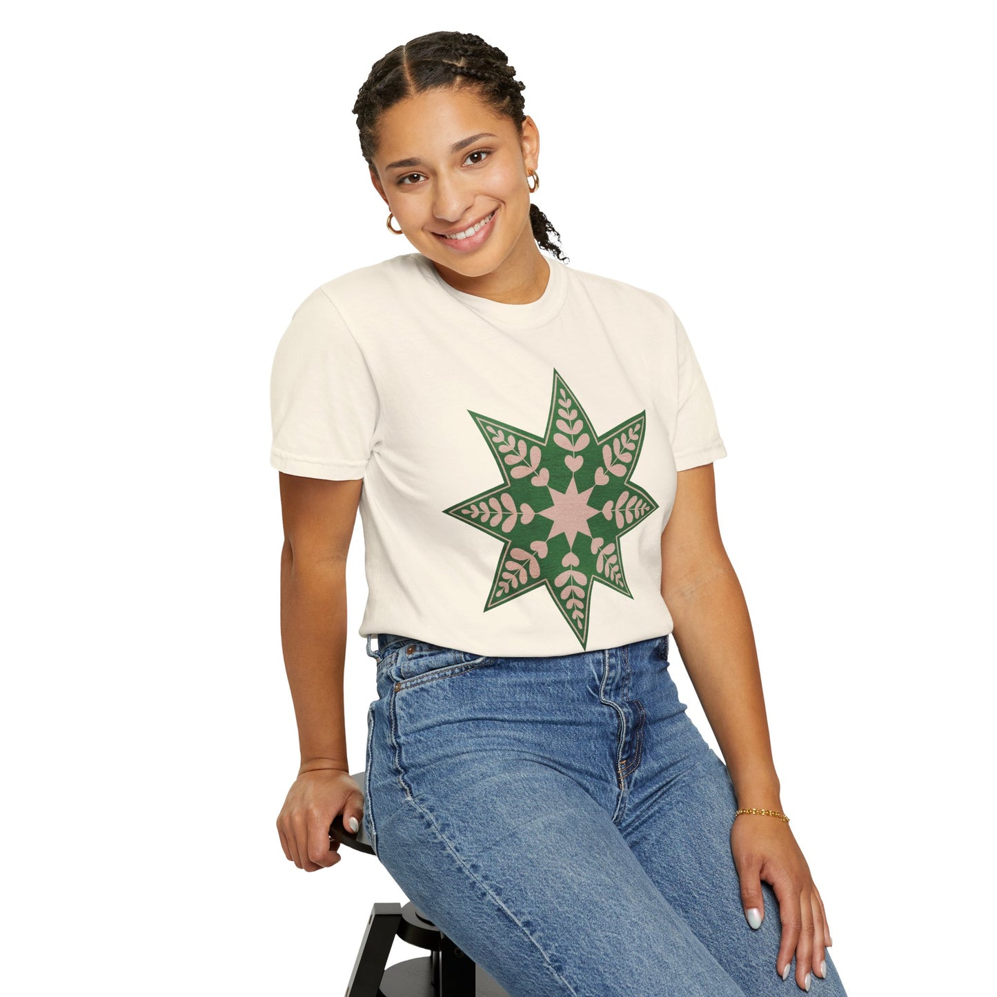 Big Christmas Star - Unisex Garment-Dyed Comfort Colors T-shirt - by Christy Beasley