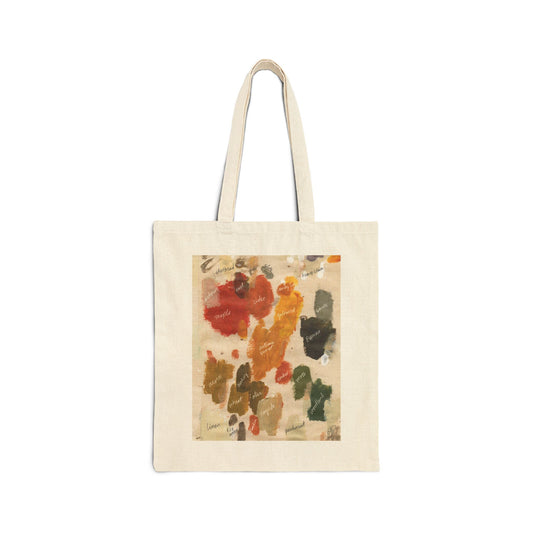 Fall Paint Palette - Cotton Canvas Tote Bag