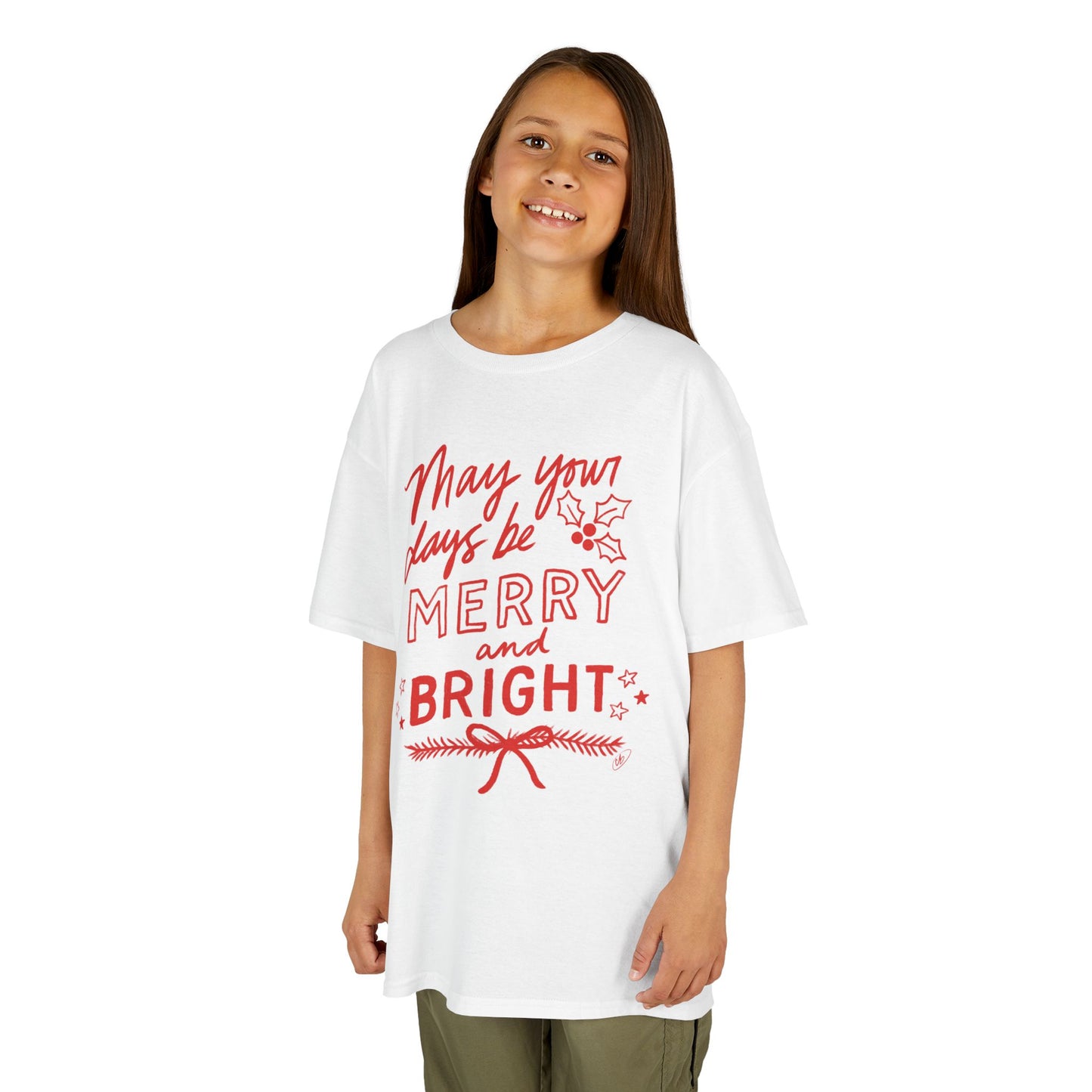 “May Your Days Be Merry and Bright” Kids Heavy Cotton™ Tee