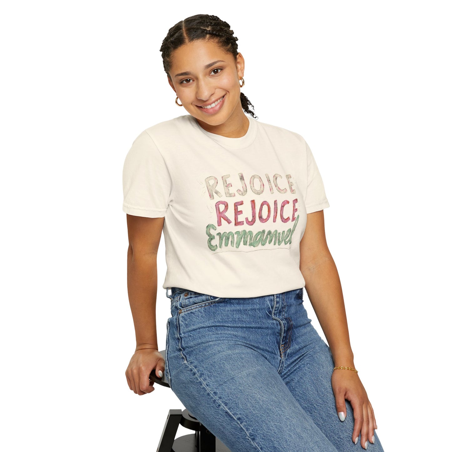 Rejoice, Rejoice, Emmanuel - Unisex Garment-Dyed Comfort Colors T-shirt - by Christy Beasley