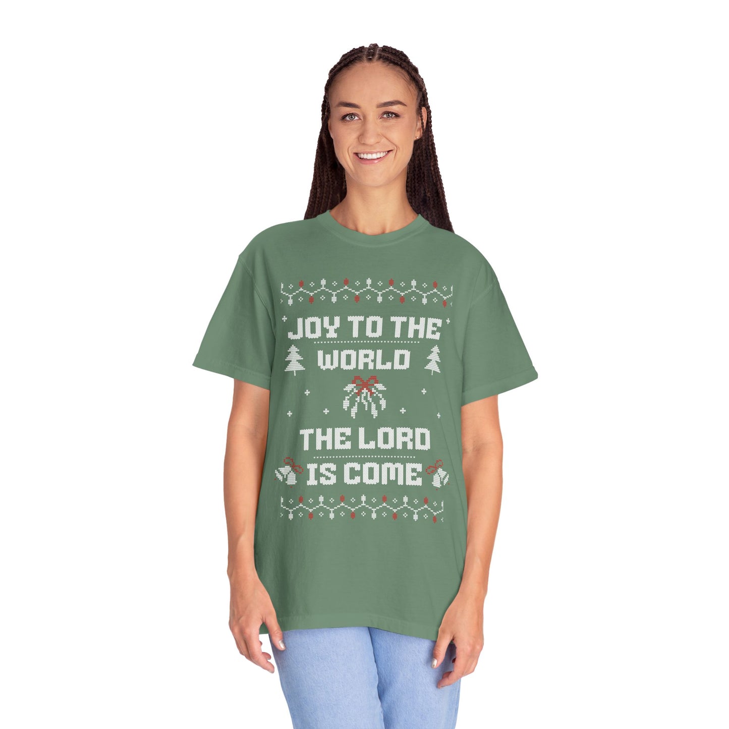 “Joy to the World” Knit Style - Unisex Garment-Dyed Comfort Colors T-shirt - by Christy Beasley