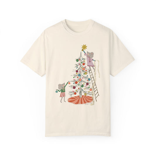 Merry Mice Tree - Unisex Garment-Dyed Comfort Colors T-shirt - by Christy Beasley