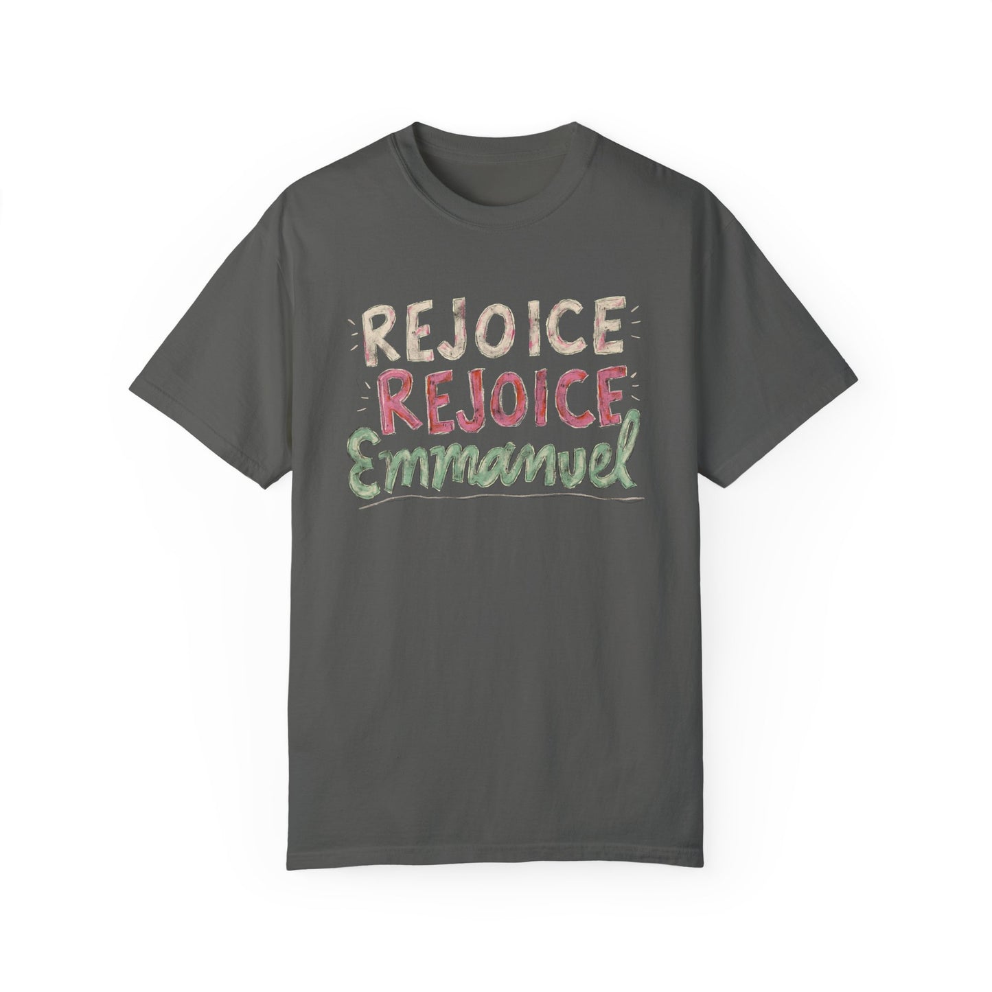 Rejoice, Rejoice, Emmanuel - Unisex Garment-Dyed Comfort Colors T-shirt - by Christy Beasley