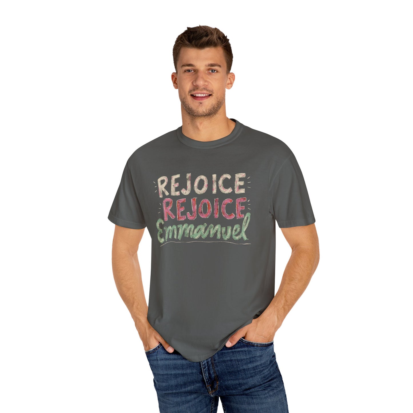 Rejoice, Rejoice, Emmanuel - Unisex Garment-Dyed Comfort Colors T-shirt - by Christy Beasley