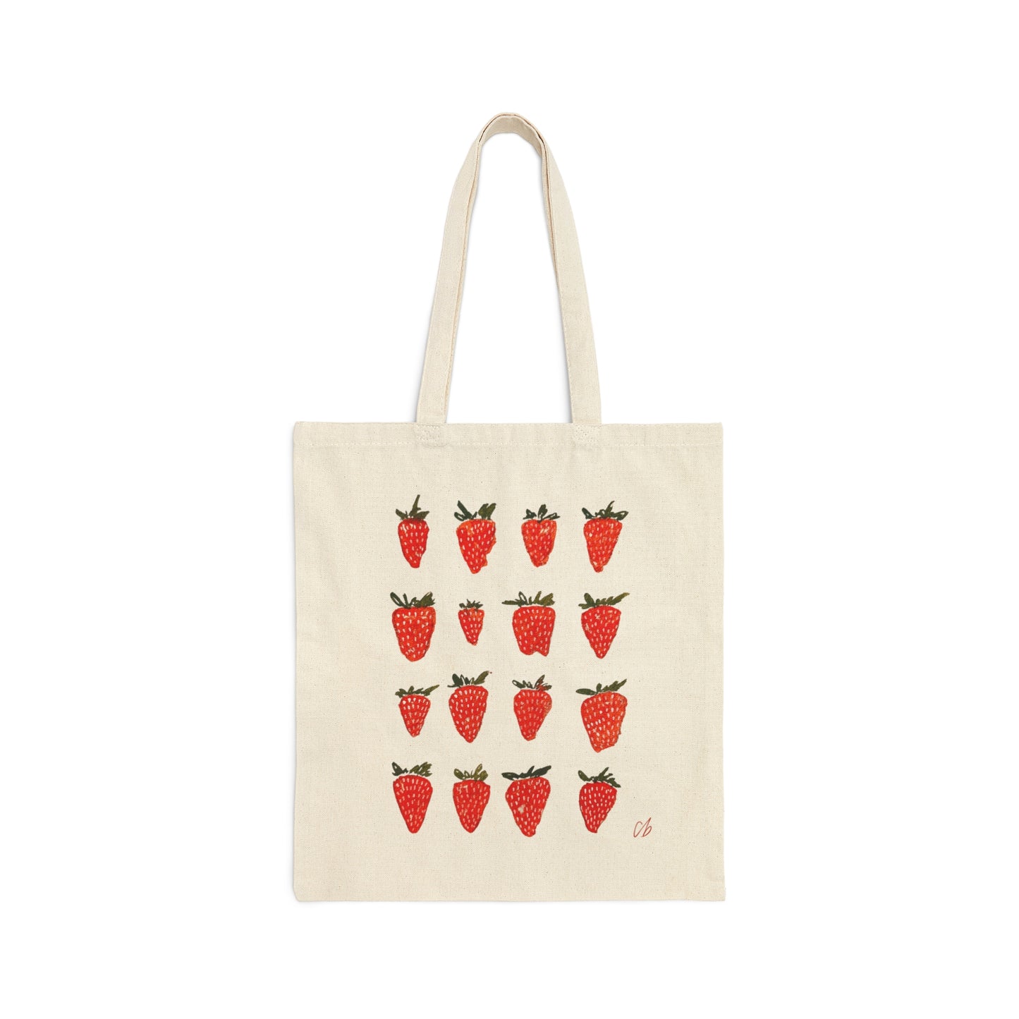 Strawberry Cotton Canvas Tote Bag