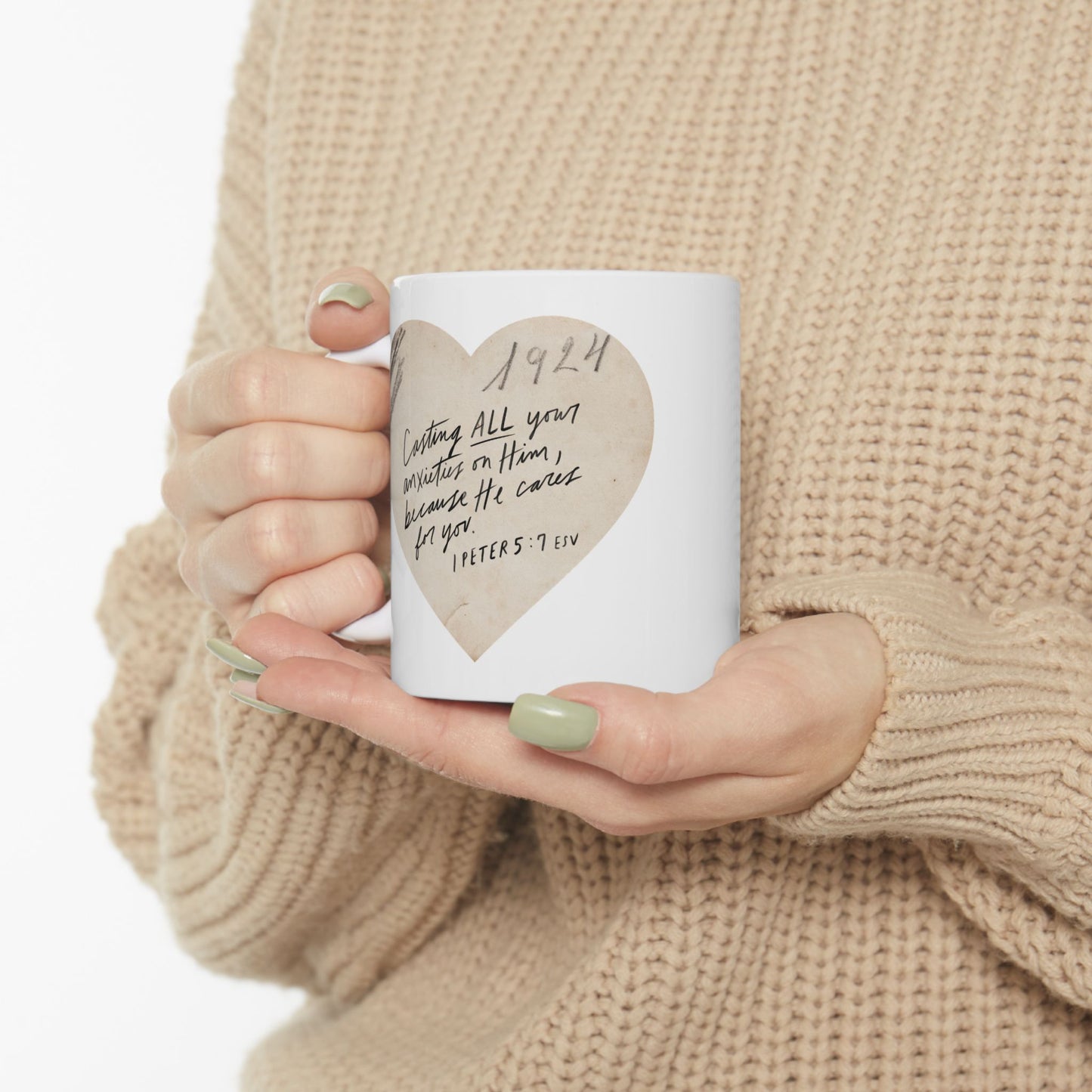 Cast All Your Anxieties on Him Ceramic Mug – Coffee Cup (11oz & 15oz)