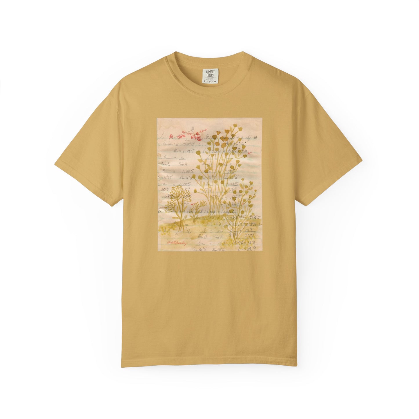 Sketchbook Floral Scan #1 - Unisex Garment-Dyed Comfort Colors T-shirt - by Christy Beasley