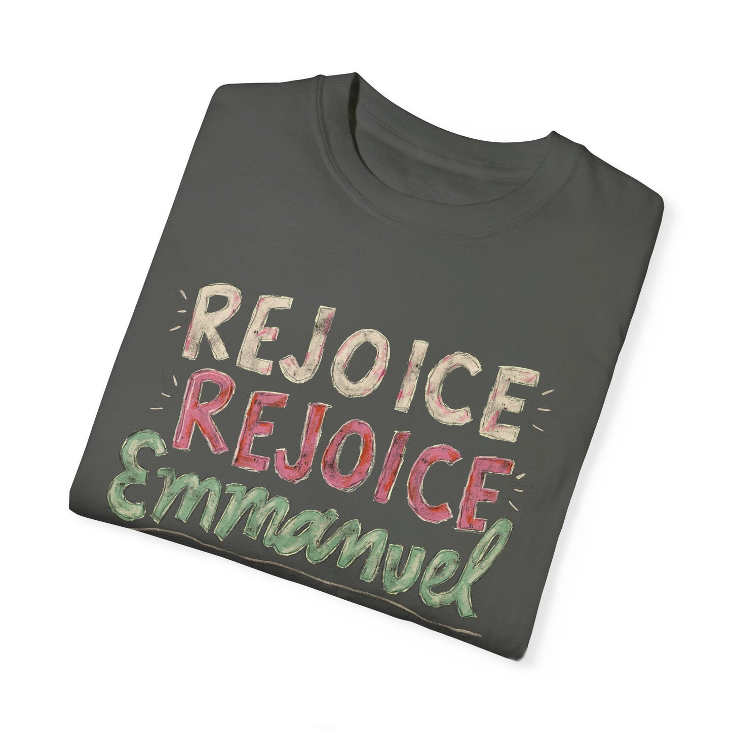 Rejoice, Rejoice, Emmanuel - Unisex Garment-Dyed Comfort Colors T-shirt - by Christy Beasley