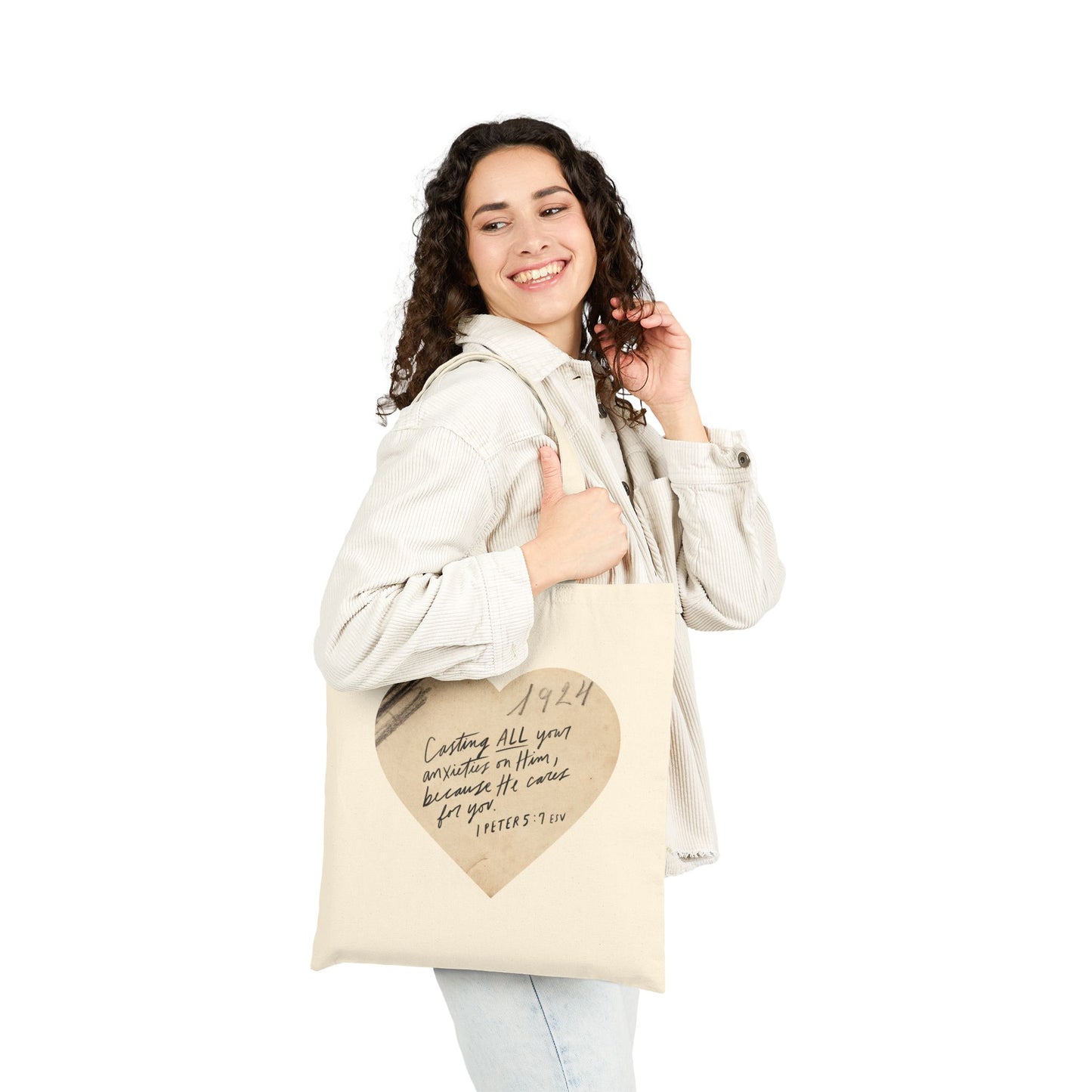 Cast All Your Anxieties on Him - Cotton Canvas Tote Bag