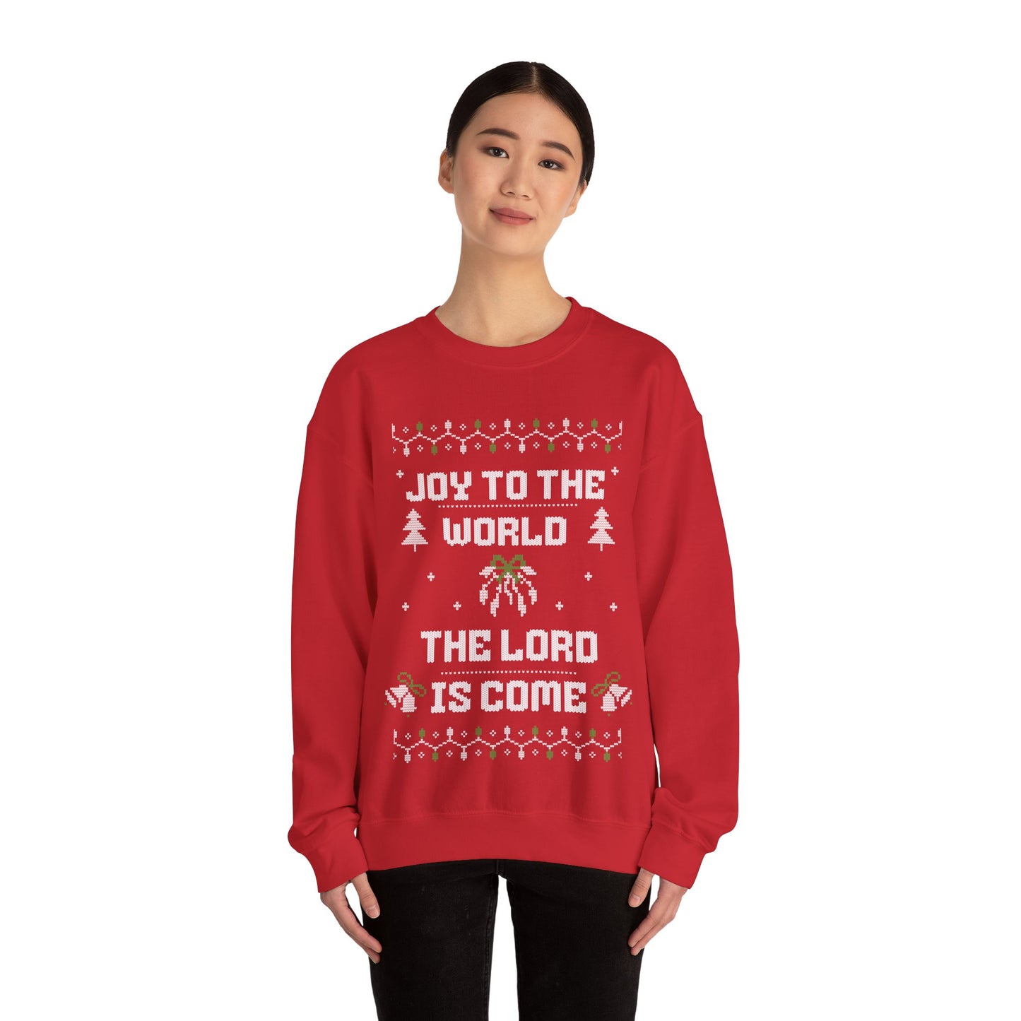 Joy to the World - Knit Style - Unisex Heavy Blend™ Crewneck Sweatshirt