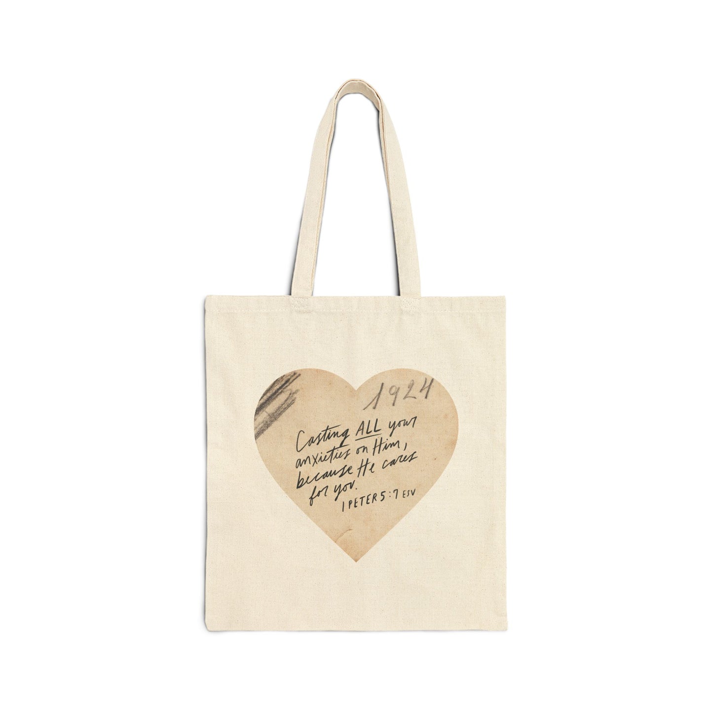 Cast All Your Anxieties on Him - Cotton Canvas Tote Bag