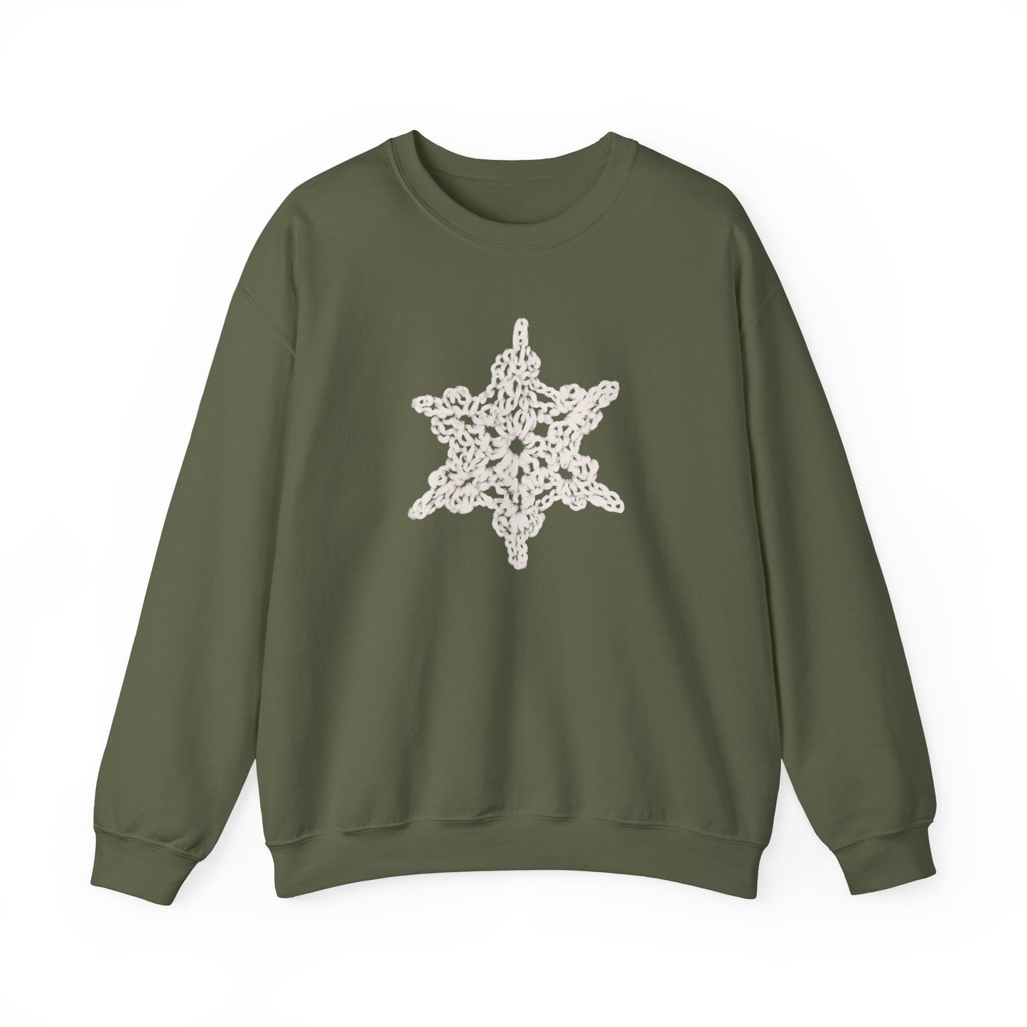 Crochet Snowflake - Unisex Heavy Blend™ Crewneck Sweatshirt