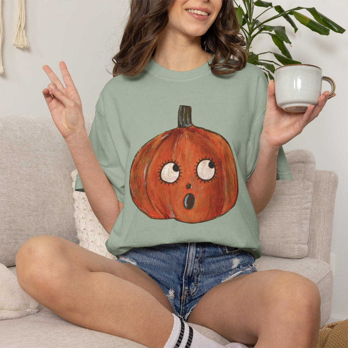 Cutie Pumpkins T-shirt - Unisex Garment-Dyed Comfort Colors T-shirt - by Christy Beasley