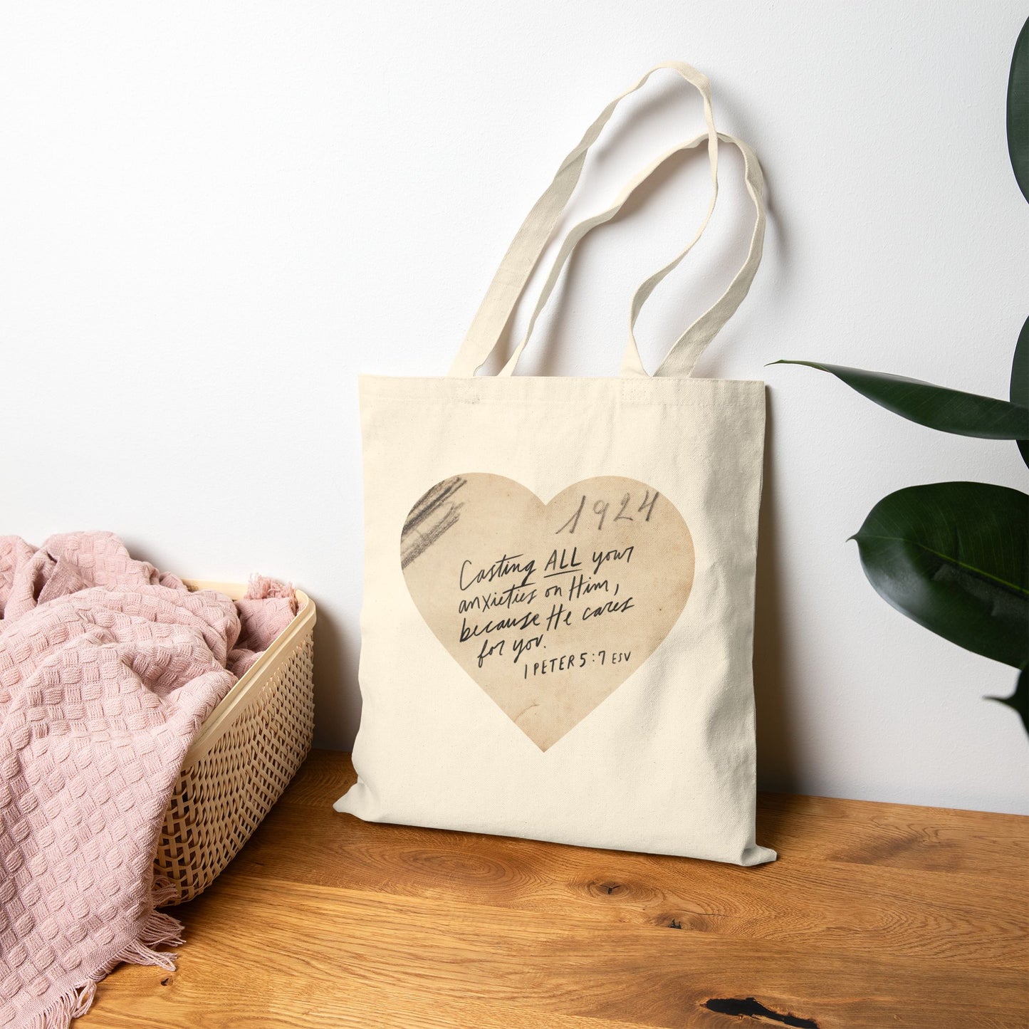 Cast All Your Anxieties on Him - Cotton Canvas Tote Bag