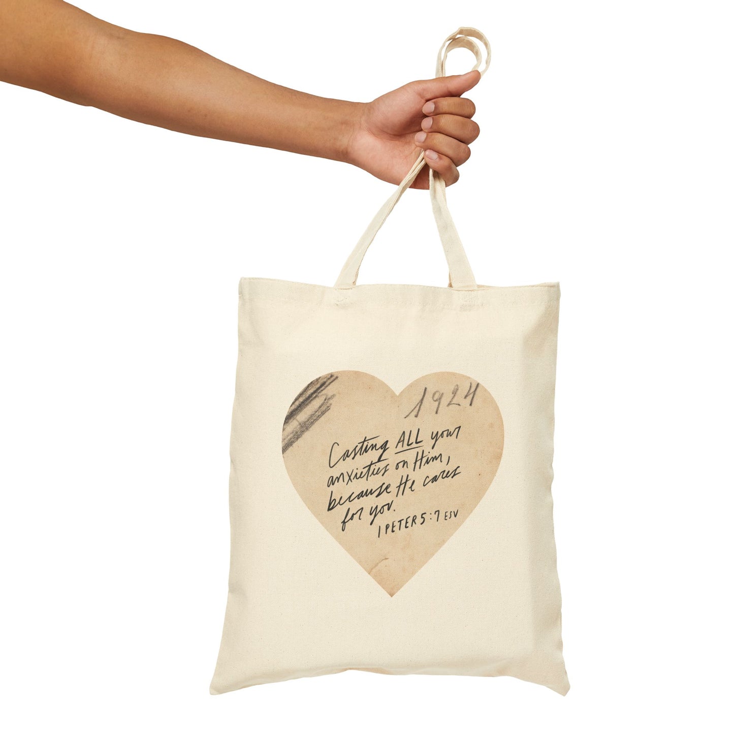 Cast All Your Anxieties on Him - Cotton Canvas Tote Bag