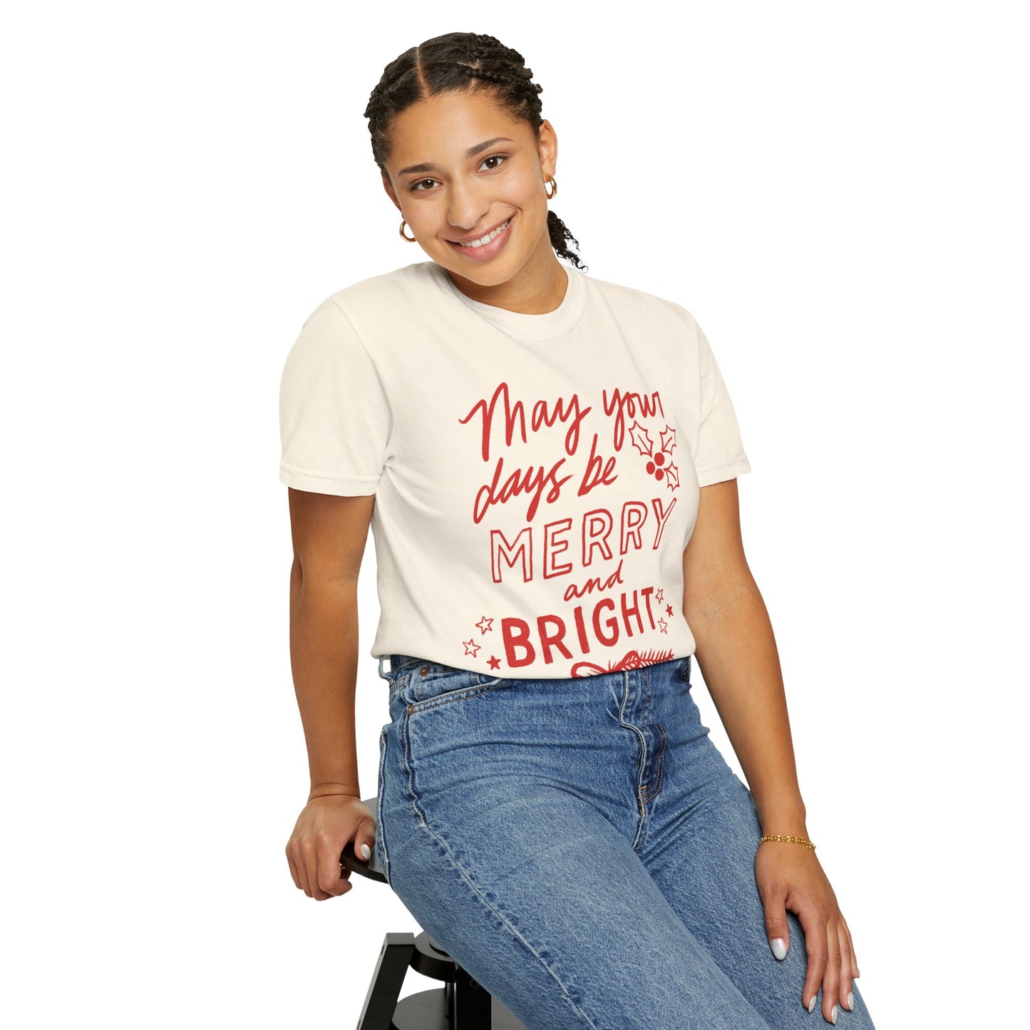 May Your Days Be Merry And Bright - Unisex Garment-Dyed Comfort Colors T-shirt - by Christy Beasley