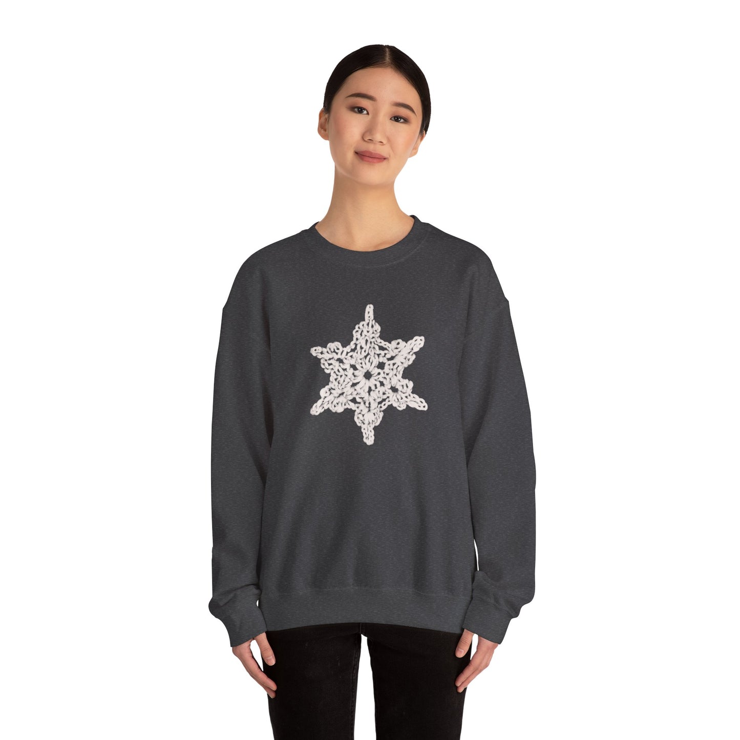 Crochet Snowflake - Unisex Heavy Blend™ Crewneck Sweatshirt