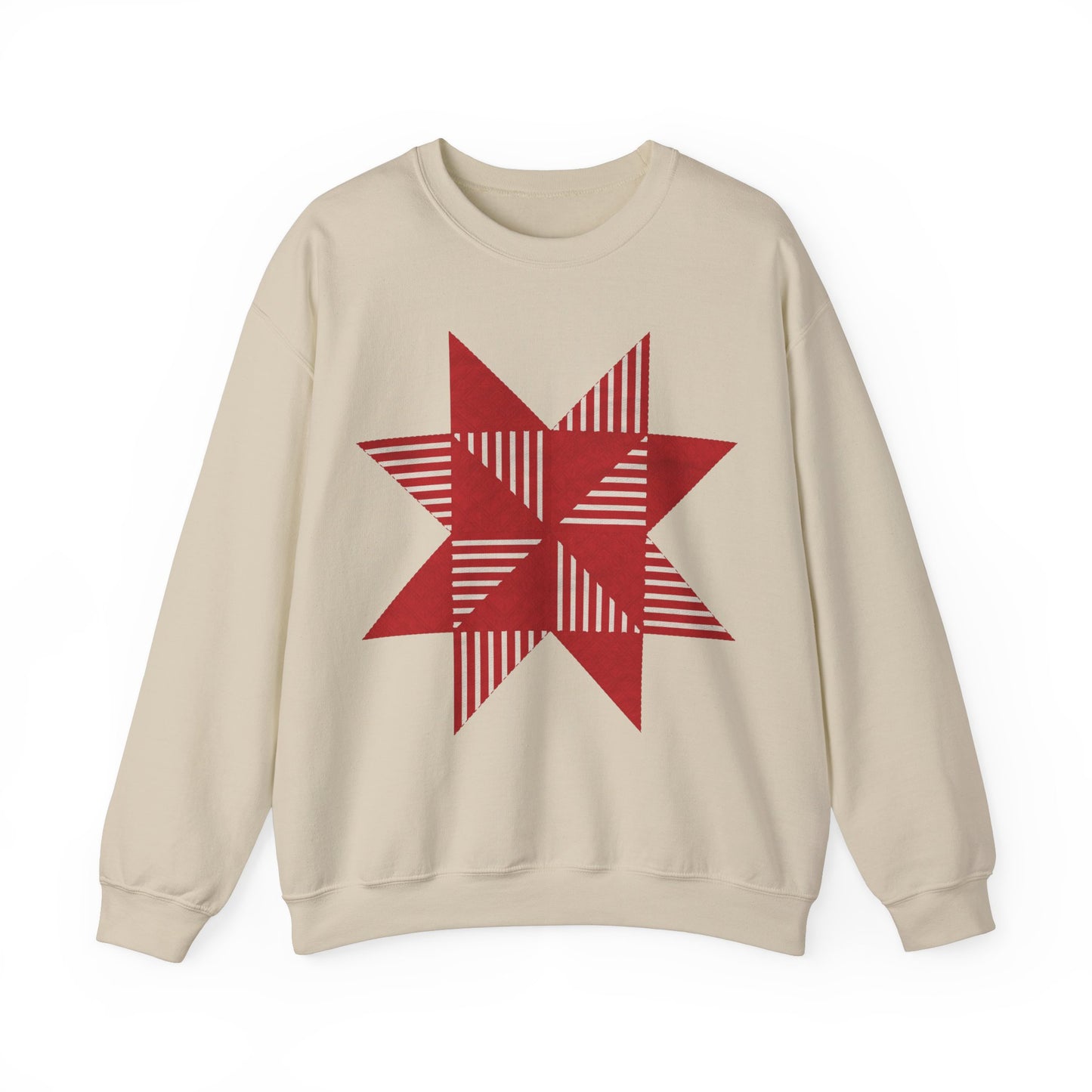 Christmas Star Quilt Block - Unisex Heavy Blend™ Crewneck Sweatshirt