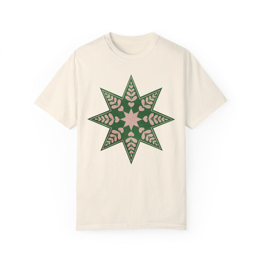 Big Christmas Star - Unisex Garment-Dyed Comfort Colors T-shirt - by Christy Beasley