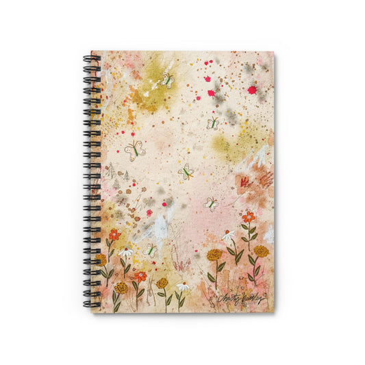 “Frolicking” Abstract Art Spiral Notebook - Ruled Line - by Christy Beasley