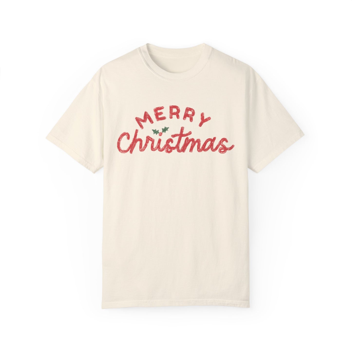 Merry Christmas - Unisex Garment-Dyed Comfort Colors T-shirt - by Christy Beasley