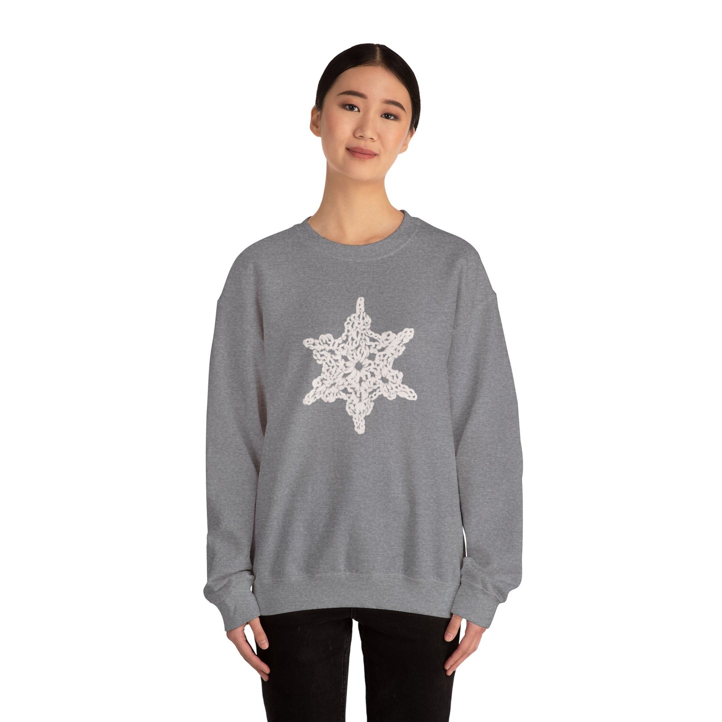 Crochet Snowflake - Unisex Heavy Blend™ Crewneck Sweatshirt