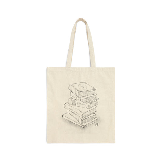 Book Stack (Sketch) Cotton Canvas Tote Bag