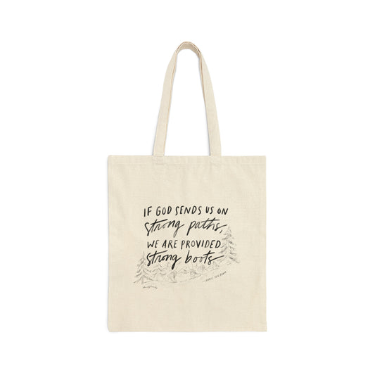 “Strong Boots” Cotton Canvas Tote Bag