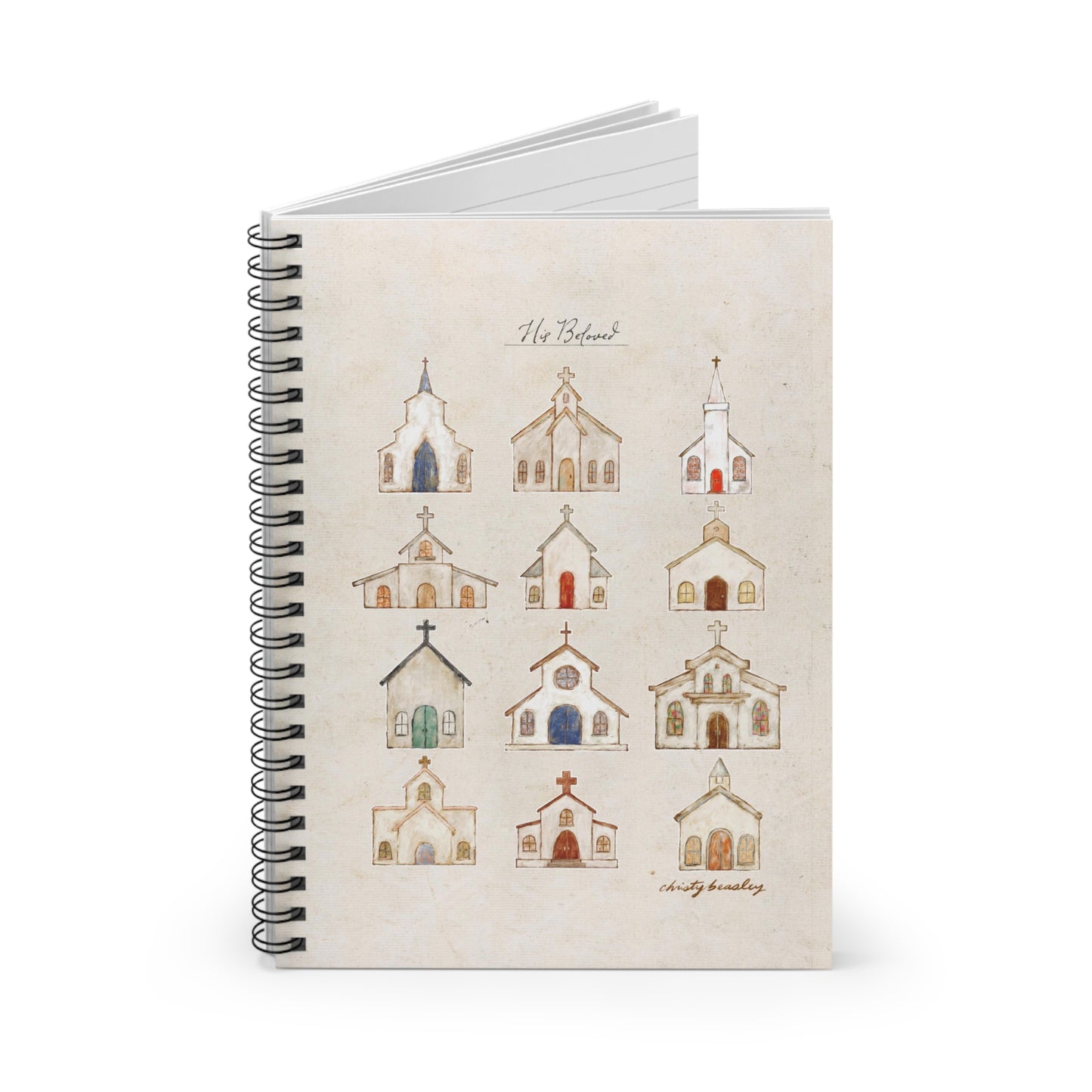 “His Beloved” Churches Spiral Notebook - Ruled Line - by Christy Beasley