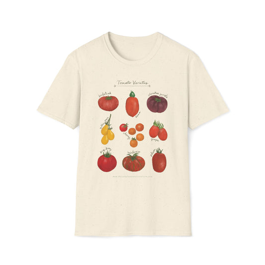 Tomato Varieties T-Shirt - Unisex Softstyle Tee for Christy Beasley Creative