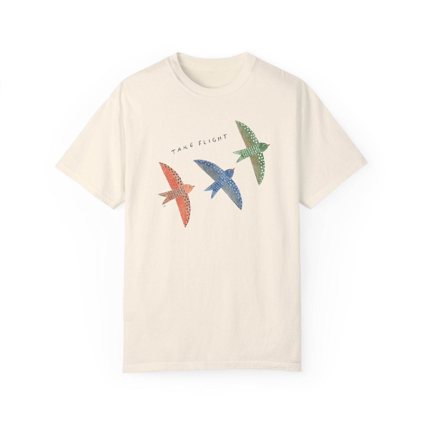 Take Flight - birds - Unisex Garment-Dyed Comfort Colors T-shirt - by Christy Beasley