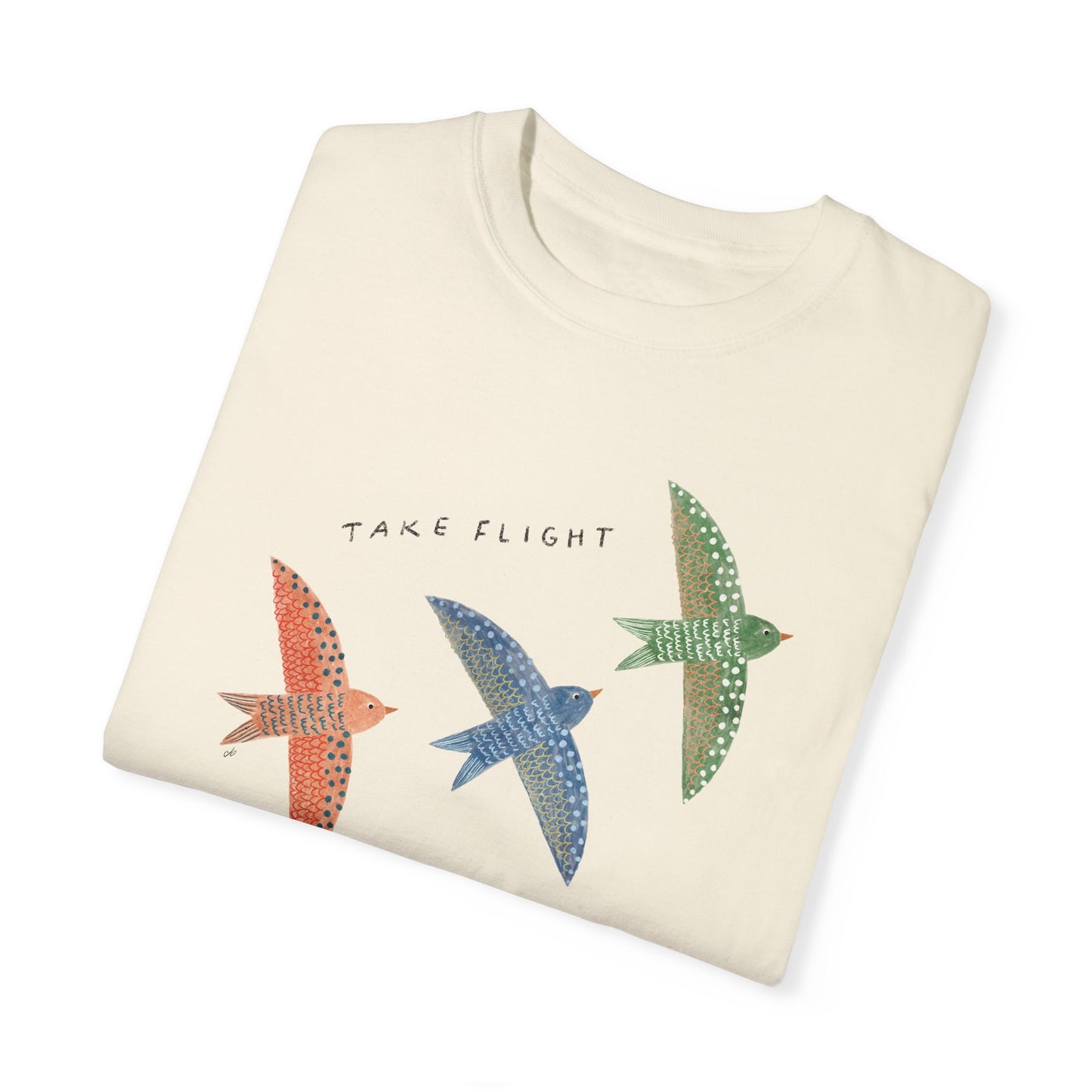 Take Flight - birds - Unisex Garment-Dyed Comfort Colors T-shirt - by Christy Beasley