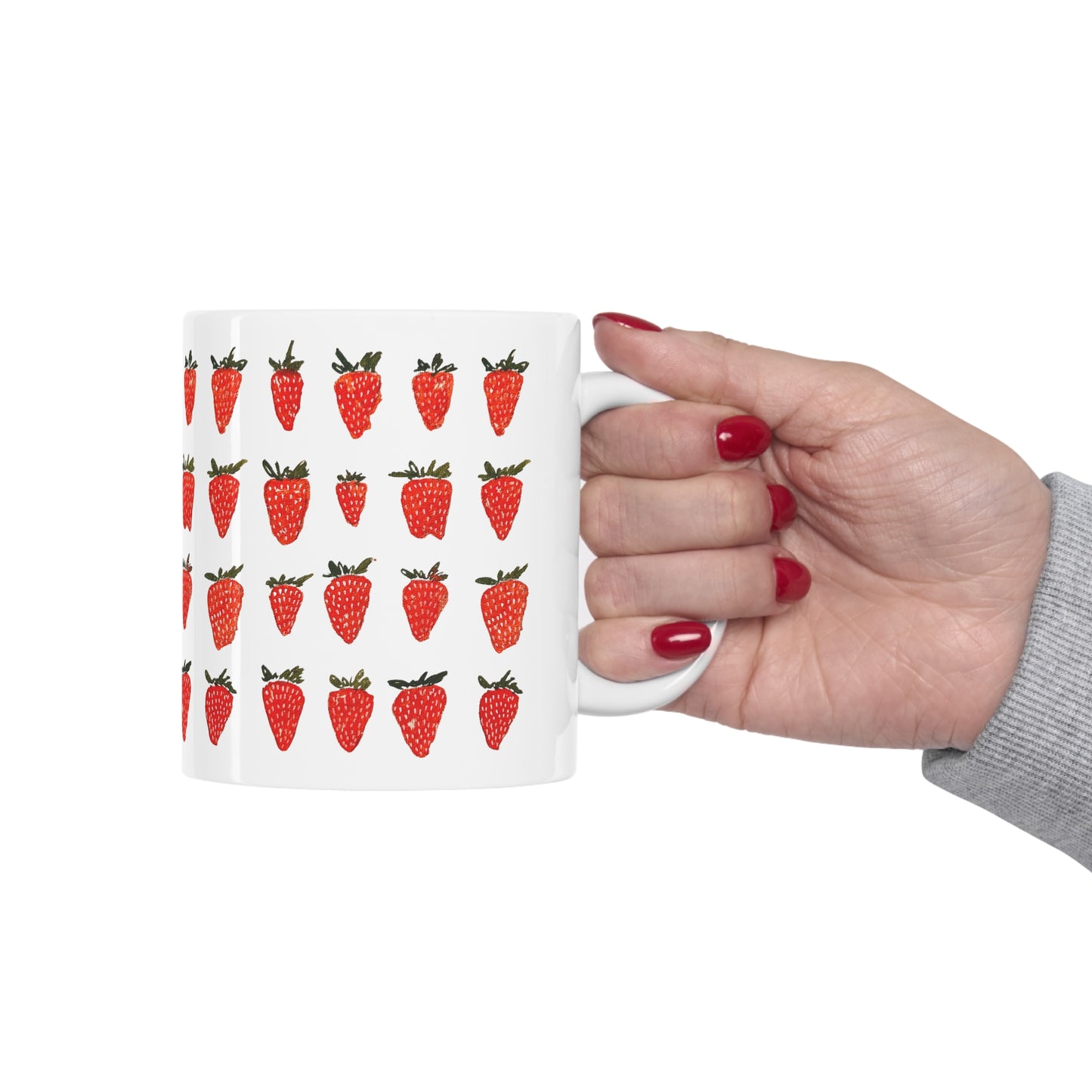 Strawberry Ceramic Mug 11oz - by Christy Beasley