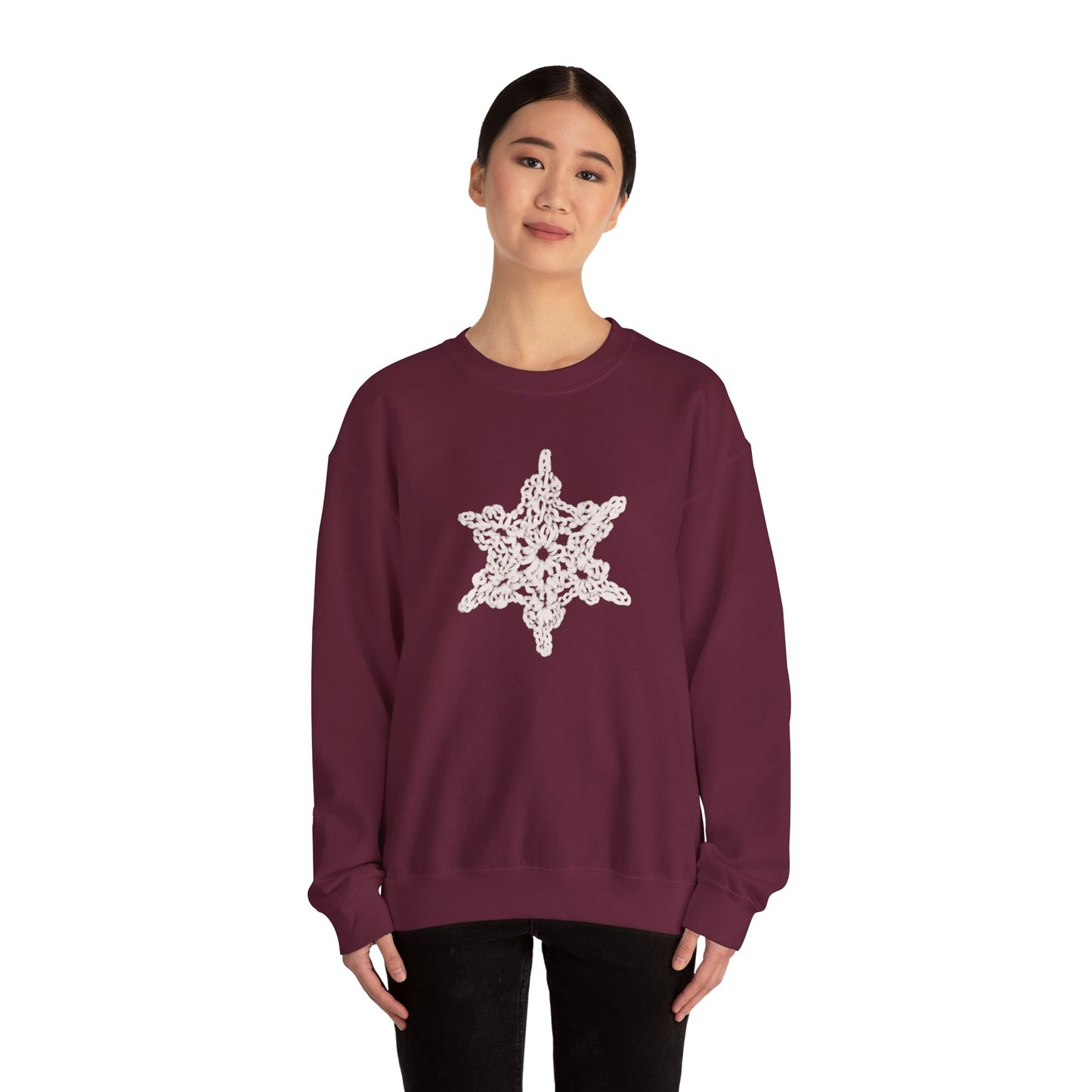 Crochet Snowflake - Unisex Heavy Blend™ Crewneck Sweatshirt