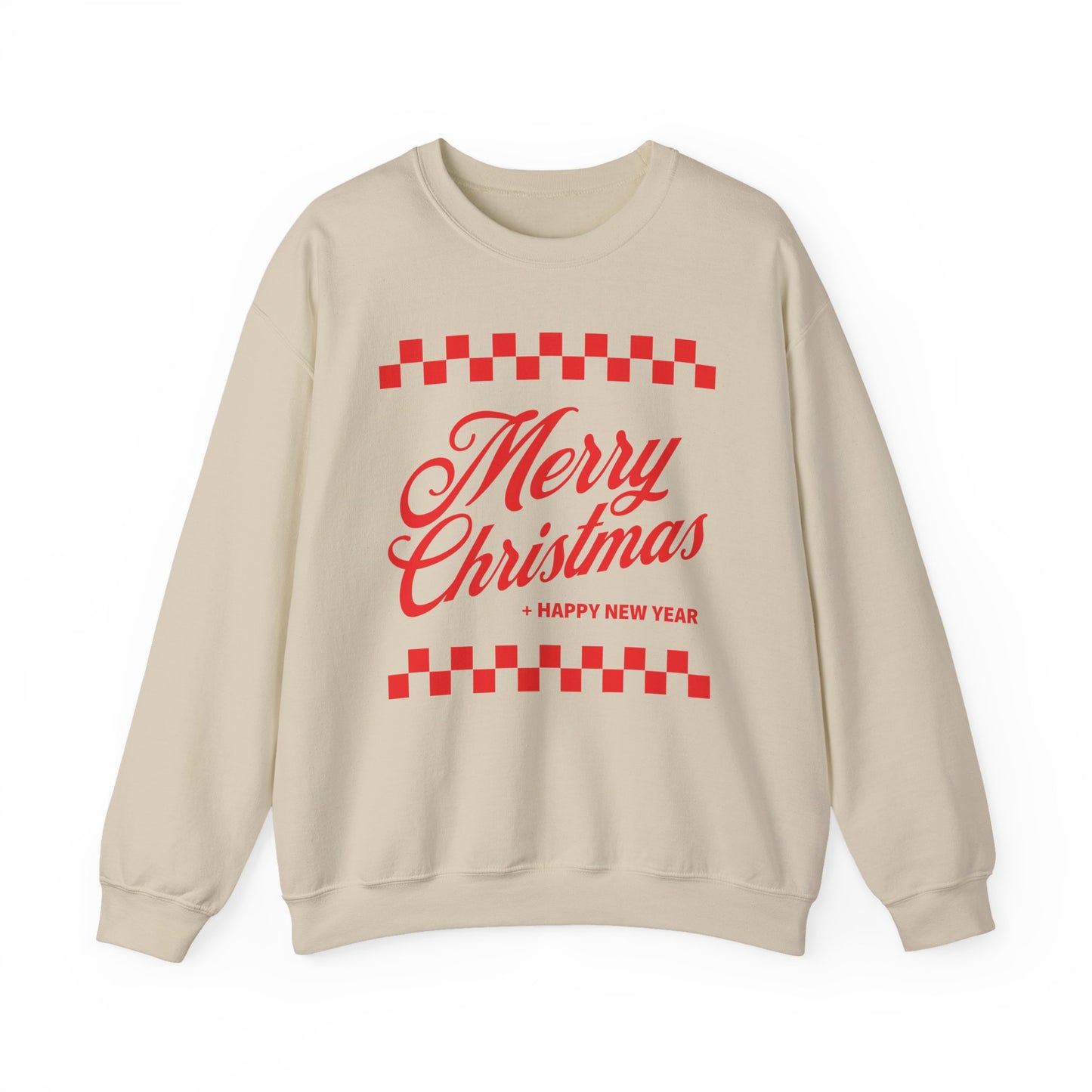 Merry Christmas - Checkerboard - Unisex Heavy Blend™ Crewneck Sweatshirt