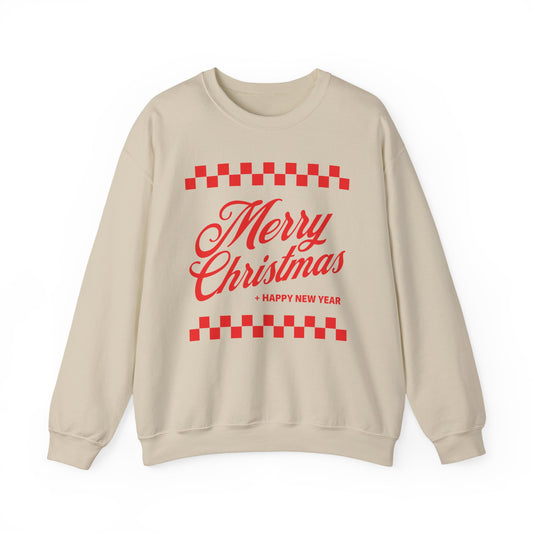 Merry Christmas - Checkerboard - Unisex Heavy Blend™ Crewneck Sweatshirt