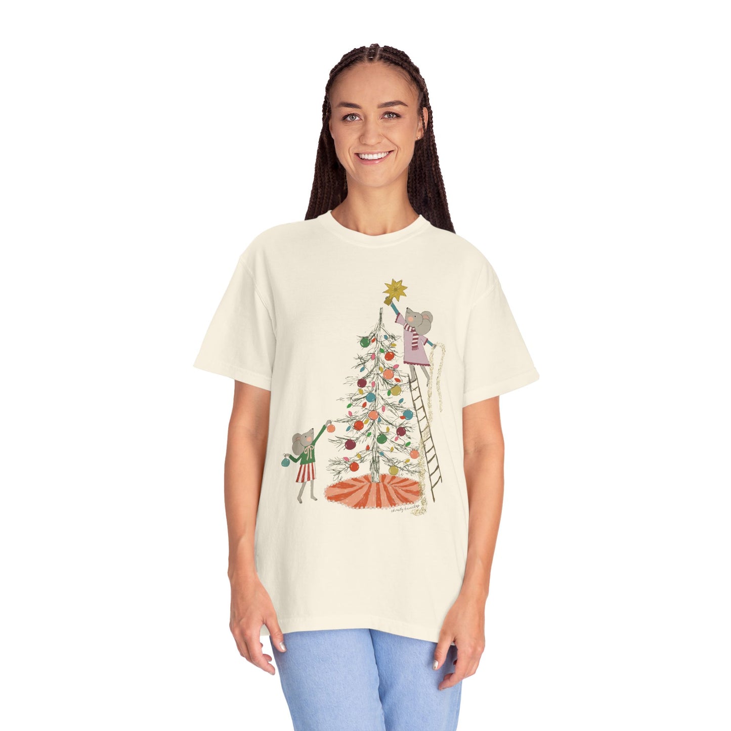 Merry Mice Tree - Unisex Garment-Dyed Comfort Colors T-shirt - by Christy Beasley