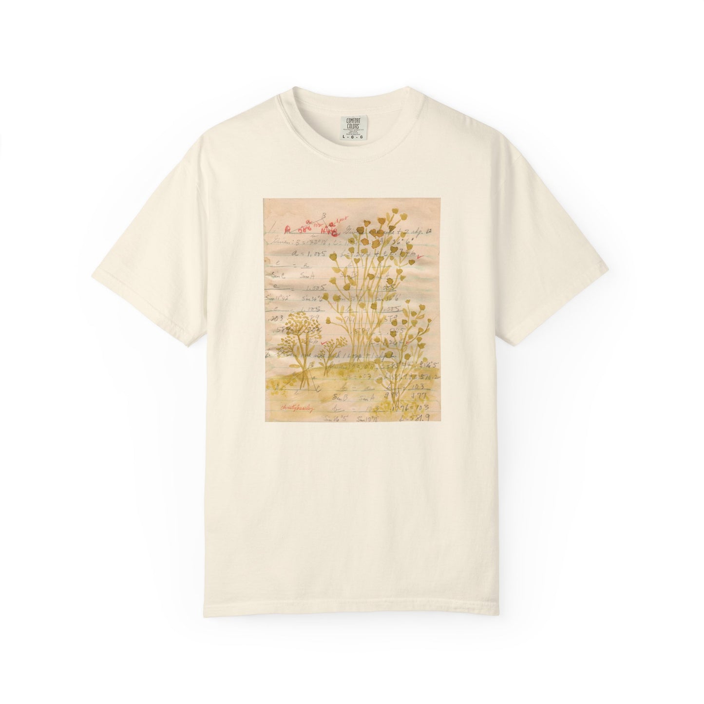 Sketchbook Floral Scan #1 - Unisex Garment-Dyed Comfort Colors T-shirt - by Christy Beasley