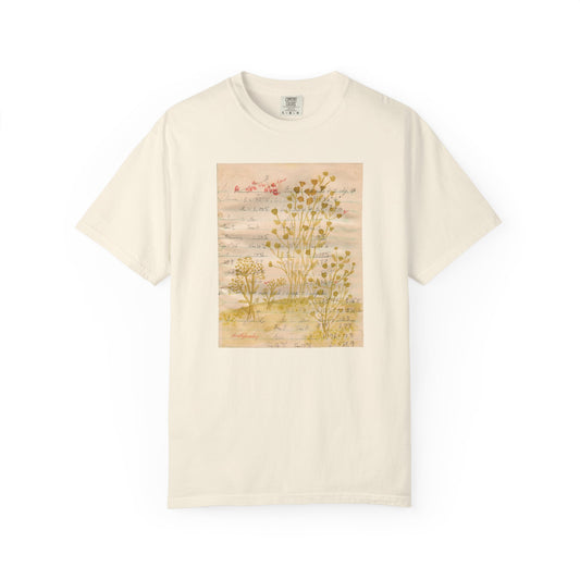 Sketchbook Floral Scan #1 - Unisex Garment-Dyed Comfort Colors T-shirt - by Christy Beasley