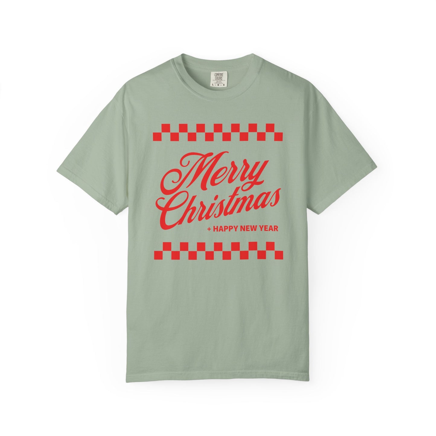 Merry Christmas + Happy New Year - Unisex Garment-Dyed Comfort Colors T-shirt - by Christy Beasley