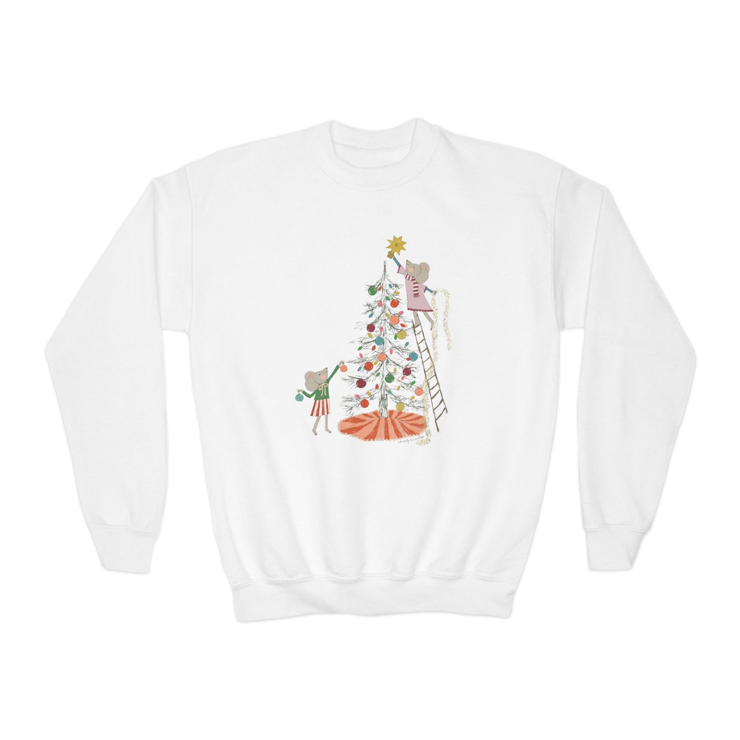 KIDS - Merry Mice Tree - Youth Crewneck Sweatshirt