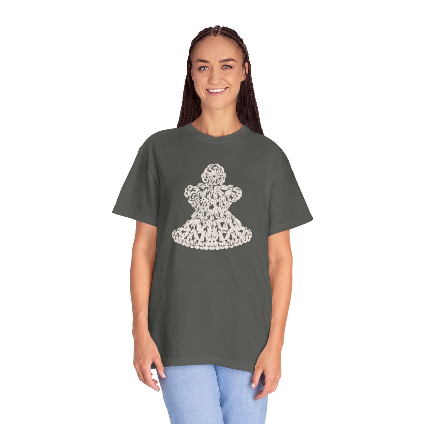 Crochet Angel - Unisex Garment-Dyed Comfort Colors T-shirt - by Christy Beasley