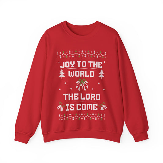 Joy to the World - Knit Style - Unisex Heavy Blend™ Crewneck Sweatshirt