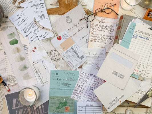 Vintage Paper Scraps Digital Download