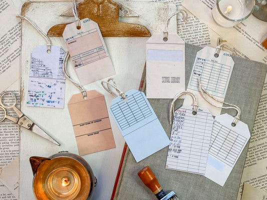 Vintage Library Tags Digital Download